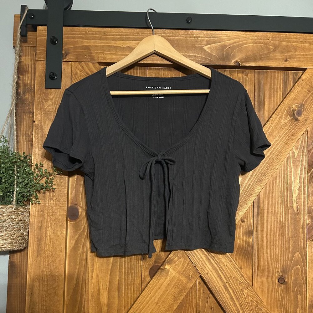 American Eagle front-tie shirt